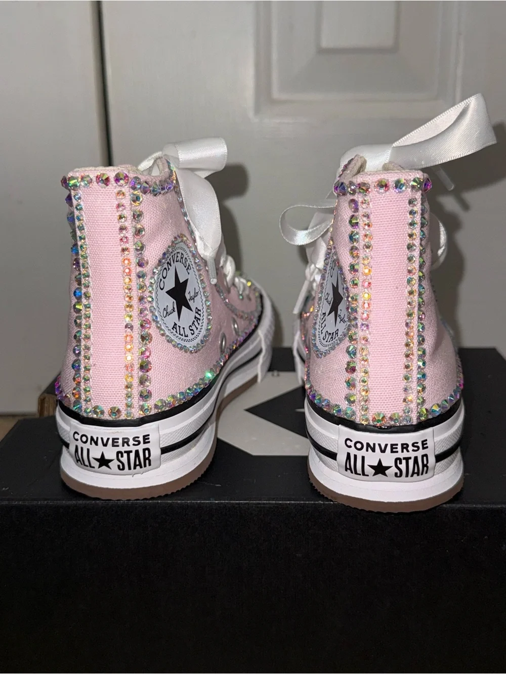 NWT Custom Bling Converse Chuck Taylor High Tops | Kids Size 11 | Pink | Rhinest